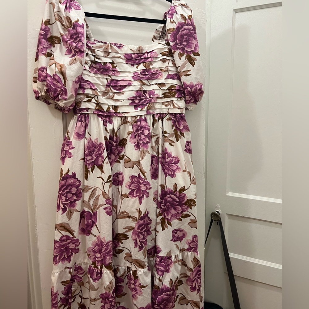 Abercrombie Emerson Poplin Puff Midi Dress